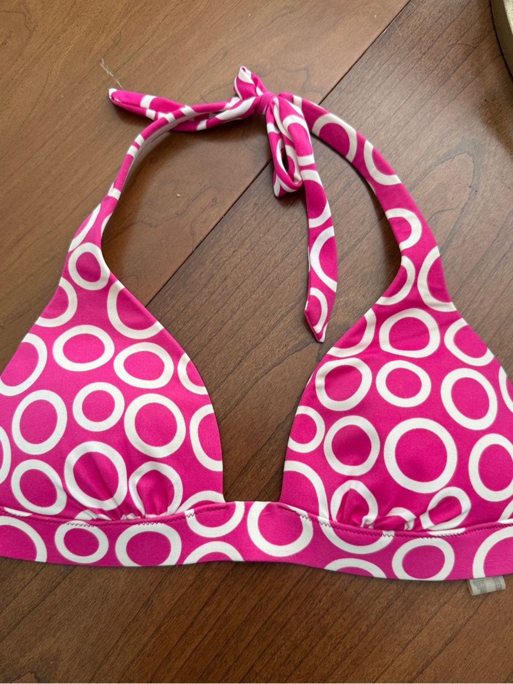 Y2K Victoria's Secret Push Up Pink and White Polka Circle Halter Bikini Top